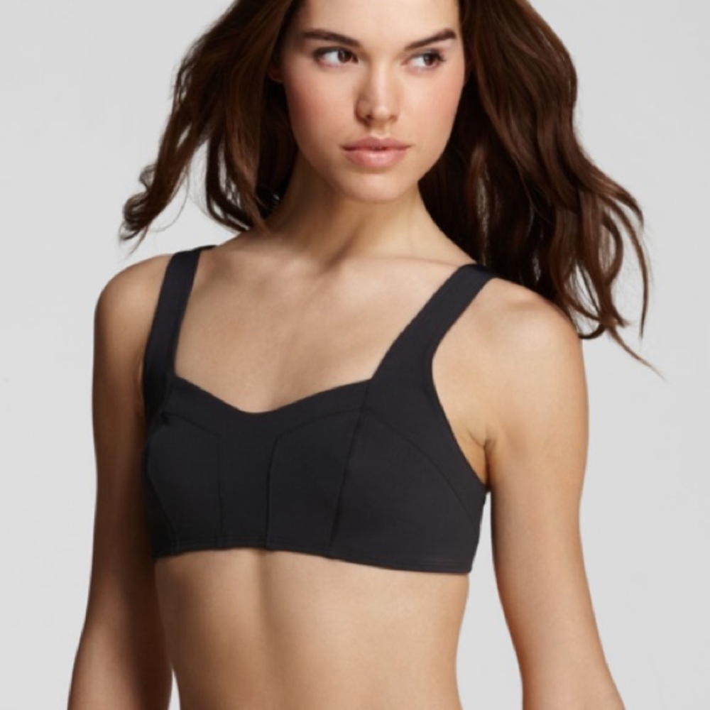 THEORY 38 CHARCOAL GRAY SEAMED CHIC SPORTS BRA M-L
